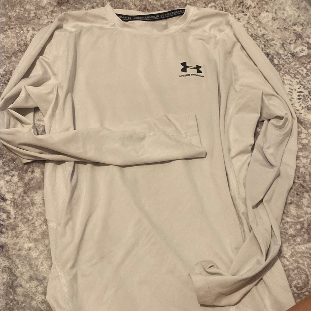 Under Armour White Long Sleeve Performance Tee